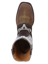 Load image into Gallery viewer, El General Rodeo Boot - Crazy  Brown/Dark Brown with Embroidery  34311

