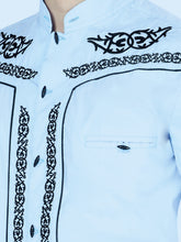 Load image into Gallery viewer, Mens El Señor de los Cielos Charro Embroidery Shirt Blue/Black  40785
