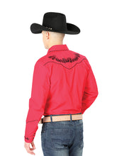 Load image into Gallery viewer, El General Embroidery Western Shirt Red/Black 40989
