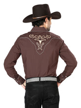 Load image into Gallery viewer, El General Embroidery Western Shirt Brown/Gold 42891
