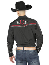 Load image into Gallery viewer, El General Embroidery Western Shirt Black/Red 43293
