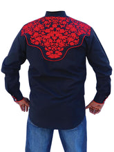 Load image into Gallery viewer, El Señor de los Cielos Embroidery Shirt Black/Red 43297

