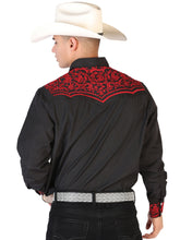 Load image into Gallery viewer, El Señor de los Cielos Embroidery Shirt Black/Red 43301

