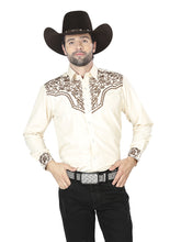 Load image into Gallery viewer, El General Embroidery Western Shirt Beige/Gold 43303
