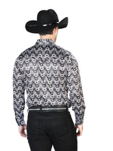Load image into Gallery viewer, Black And  Gray Casual Long Sleeve Shirt 43939
