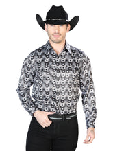 Load image into Gallery viewer, Black And  Gray Casual Long Sleeve Shirt 43939
