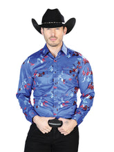 Load image into Gallery viewer, Blue Casual  Long Sleeve Shirt 43942
