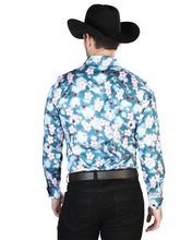 Load image into Gallery viewer, Aqua Flowers Casual Long Sleeve Shirt 43943

