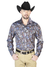Load image into Gallery viewer, Navy Floral Casual Long Sleeve Shirt 43953
