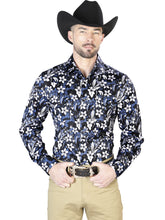 Load image into Gallery viewer, Blue Flower Casual Long Sleeve Shirt 43954

