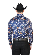 Load image into Gallery viewer, Blue Flowers Casual Long Sleeve Shirt 43957
