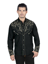 Load image into Gallery viewer, El Señor De Los Cielos Embroidery Shirt Black/Gold 44338
