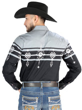 Load image into Gallery viewer, El General - Casual Long Sleeve Shirt - Black/Gray 44452
