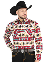 Load image into Gallery viewer, El General Black/Gold Casual Long-Sleeve Shirt  -  Burgandy 44476
