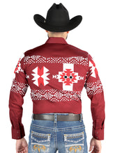 Load image into Gallery viewer, El General - Casual Long Sleeve Shirt - Burgundy 44484
