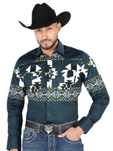 Load image into Gallery viewer, El General - Casual Long Sleeve Shirt - Teal 44486
