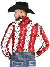 Load image into Gallery viewer, El General - Casual Long Sleeve Shirt -Burgundy 44490
