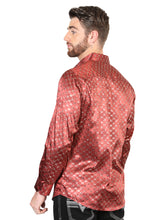 Load image into Gallery viewer, El General Burgundy/Gold Casual Long-Sleeve Shirt 44546
