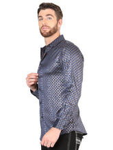 Load image into Gallery viewer, El General Navy Blue Casual Long-Sleeve Shirt 44551
