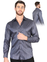 Load image into Gallery viewer, El General Navy Blue Casual Long-Sleeve Shirt 44551
