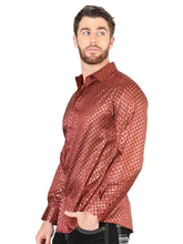 Load image into Gallery viewer, El General Burgundy Casual Long-Sleeve Shirt 44552
