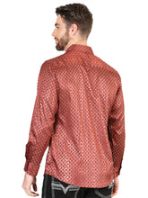 Load image into Gallery viewer, El General Burgundy Casual Long-Sleeve Shirt 44552
