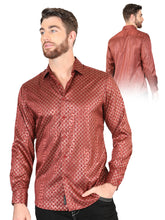 Load image into Gallery viewer, El General Burgundy Casual Long-Sleeve Shirt 44552
