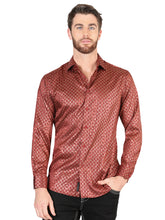 Load image into Gallery viewer, El General Burgundy Casual Long-Sleeve Shirt 44552
