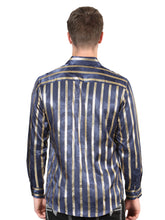 Load image into Gallery viewer, El General Navy/Gold Casual Long-Sleeve Shirt 44553

