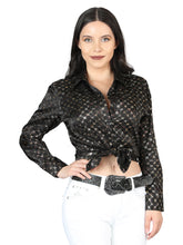 Load image into Gallery viewer, El General Black/Gold Casual Long-Sleeve Shirt 44558
