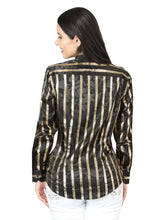 Load image into Gallery viewer, El General Black/Gold Casual Long-Sleeve Shirt 44563
