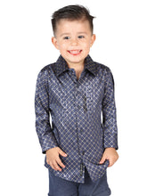 Load image into Gallery viewer, El General Navy Blue Casual Long-Sleeve Shirt 44569
