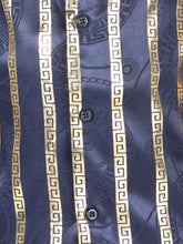 Load image into Gallery viewer, El General Navy/Gold Casual Long-Sleeve Shirt 44571

