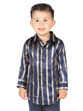 Load image into Gallery viewer, El General Navy/Gold Casual Long-Sleeve Shirt 44571
