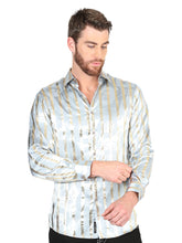 Load image into Gallery viewer, El General Grey/Gold Casual Long-Sleeve Shirt 44578
