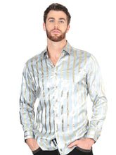 Load image into Gallery viewer, El General Grey/Gold Casual Long-Sleeve Shirt 44578
