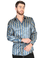 Load image into Gallery viewer, El General Teal Casual Long-Sleeve Shirt 44580
