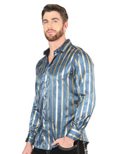Load image into Gallery viewer, El General Teal Casual Long-Sleeve Shirt 44580
