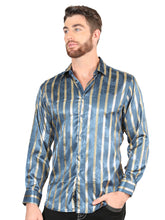 Load image into Gallery viewer, El General Teal Casual Long-Sleeve Shirt 44580
