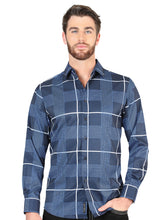 Load image into Gallery viewer, El General Blue Casual Long-Sleeve Shirt 44600
