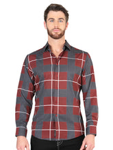 Load image into Gallery viewer, El General Burgundy Casual Long-Sleeve Shirt 44603
