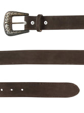 Load image into Gallery viewer, Women Denim Belt - El General - Nobuck Brown 44646
