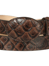 Load image into Gallery viewer, Cowboy Belt - El General  - Imitation- Pirarucu - Brown 44668
