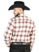 Load image into Gallery viewer, El General - Casual Long Sleeve Shirt - Orange/Beige 44699
