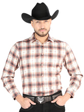 Load image into Gallery viewer, El General - Casual Long Sleeve Shirt - Orange/Beige 44699
