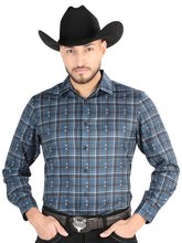 Load image into Gallery viewer, El General - Casual Long Sleeve Shirt - Gray/Blue 44706
