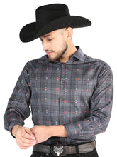 Load image into Gallery viewer, El General - Casual Long Sleeve Shirt - Gray/Brown 44708
