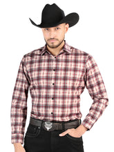 Load image into Gallery viewer, El General  -  Casual Long-Sleeve Shirt  - Beige/Red 44711
