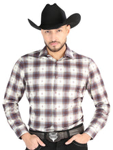 Load image into Gallery viewer, El General - Casual Long Sleeve Shirt - Beige/Burgundy 44713
