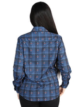 Load image into Gallery viewer, El General  -  Casual Long-Sleeve Shirt  - Black/Blue 44721
